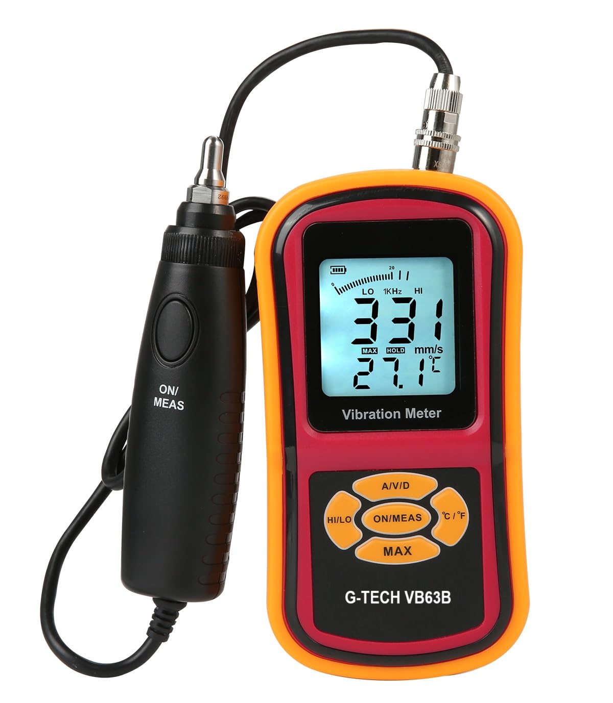 Vibration Meter VB 63B WITH PROBE, Digital LCD Display, Acceleration/Velocity/Displacement Measurement, 10Hz-15KHz Frequency Range, SOLD BY TECHNO INSTRUMENTS BANGALORE