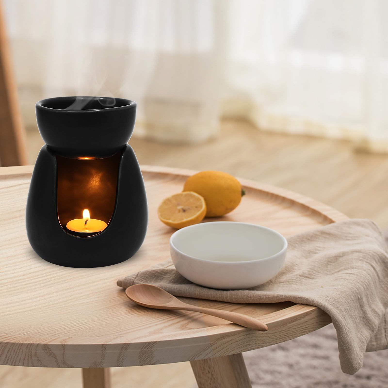 Bruciatore Per Oli Essenziali In Ceramica Tianbi - Diffusore Di Aromi Con Motivi A Stella Per Relax E Meditazione - 5