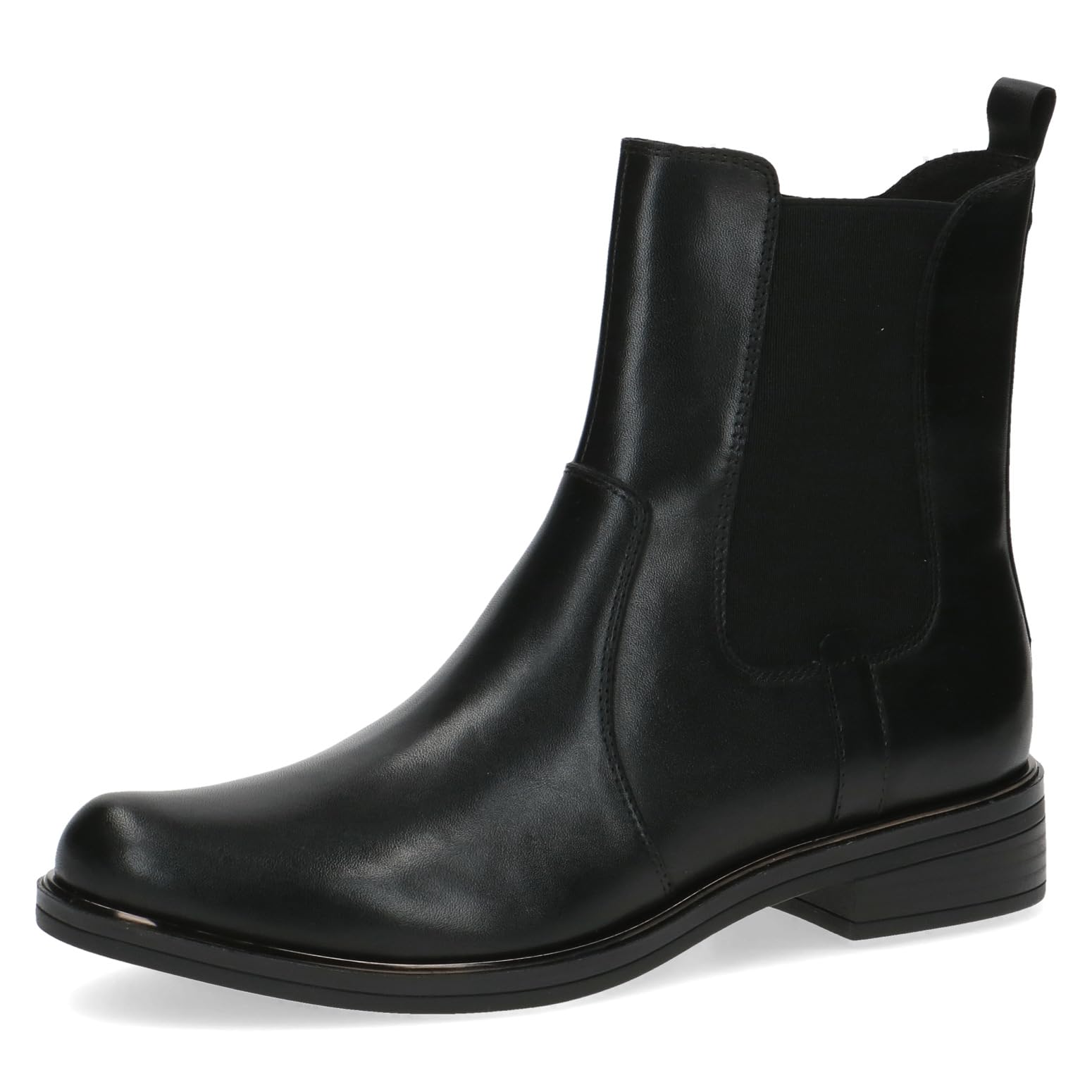 CAPRICE Women's Chelsea boots small heel elegant, Black (Black Nappa), 5.5 UK