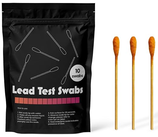 Lead Test Kit - 10 x Instant Testing Swabs for Lead (inc Lead Paint) Rapid Test Strips - Results in 20 Seconds.