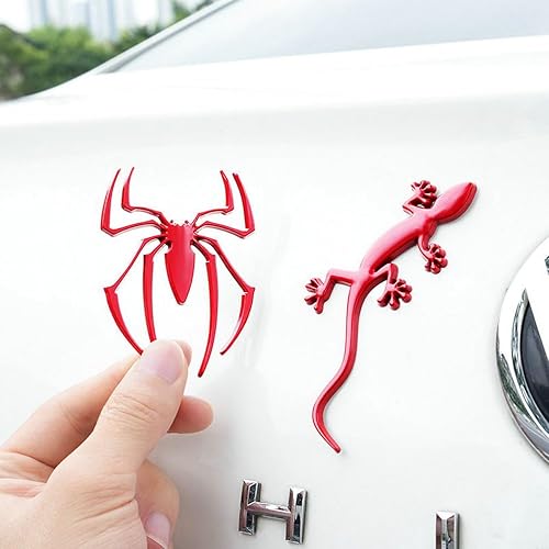 Miniatura 9 de 2 piezas de emblemas cromados de araña 3D para decoración universal de automóvil, camión, motocicleta, RV, scooter, SUV, puerta, ventana roja araña