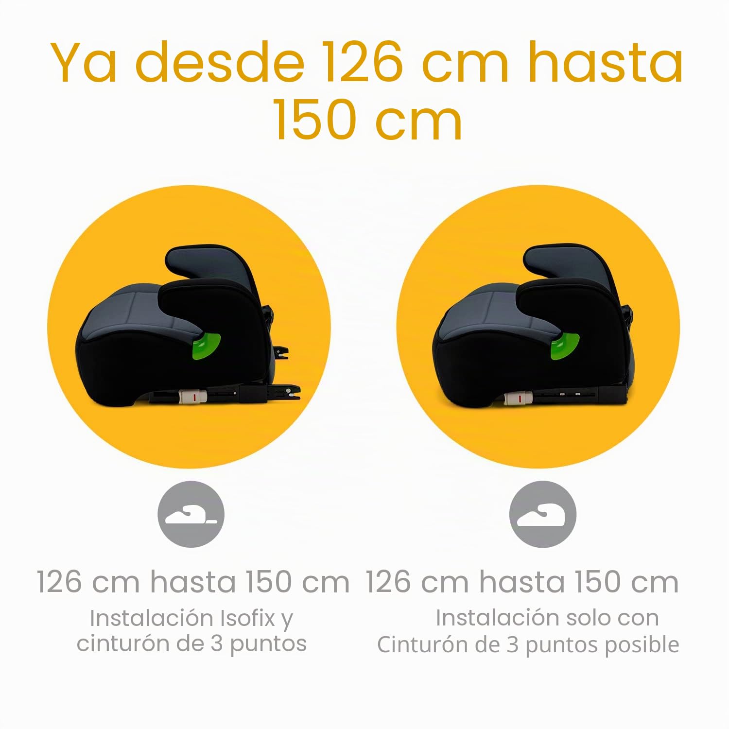 Osann Junior Isofix - Asiento elevador para niños (126-150 cm), color negro