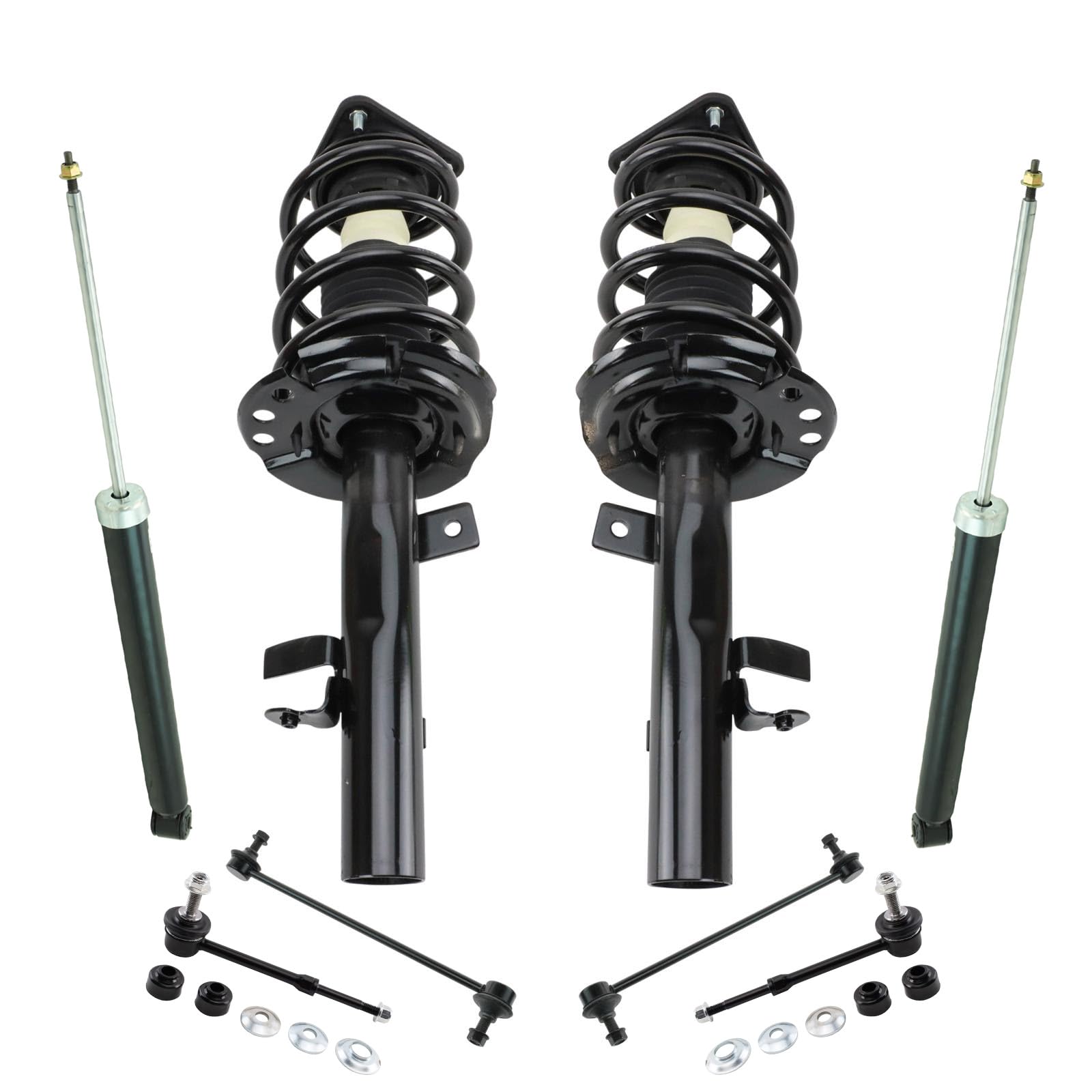 TRQ Front and Rear Suspension Kit Complete Strut & Coil Spring Assembly Shock Absorber Sway Bar Stabilizer Link Compatible with 2015-2019 Lincoln MKC