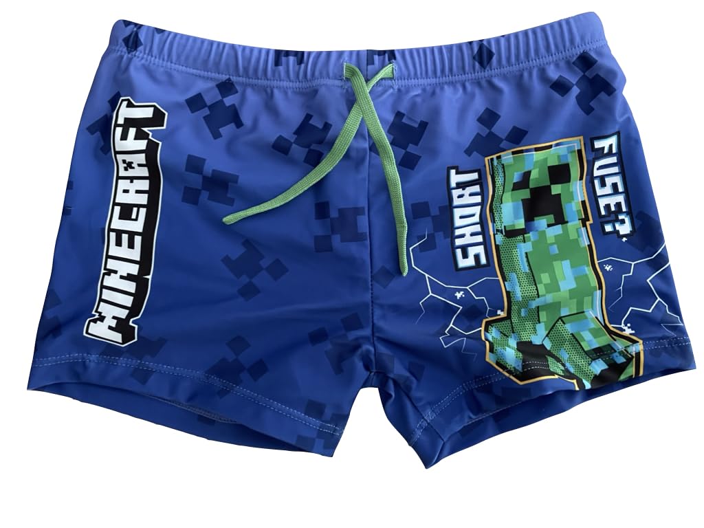 Bañador tipo bóxer Minecraft azul ideal para vacaciones de playa 5