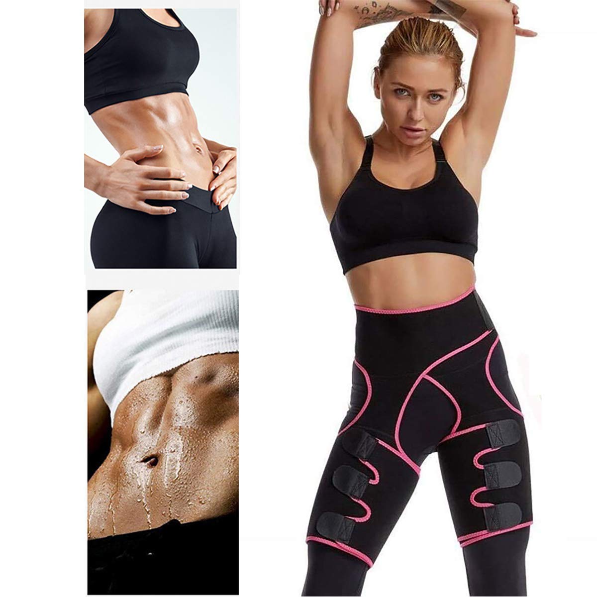 Xemz 3-in-1 High Waist and Thigh Trimmers Butt Lifter, Waist Trainer Thigh Shaper