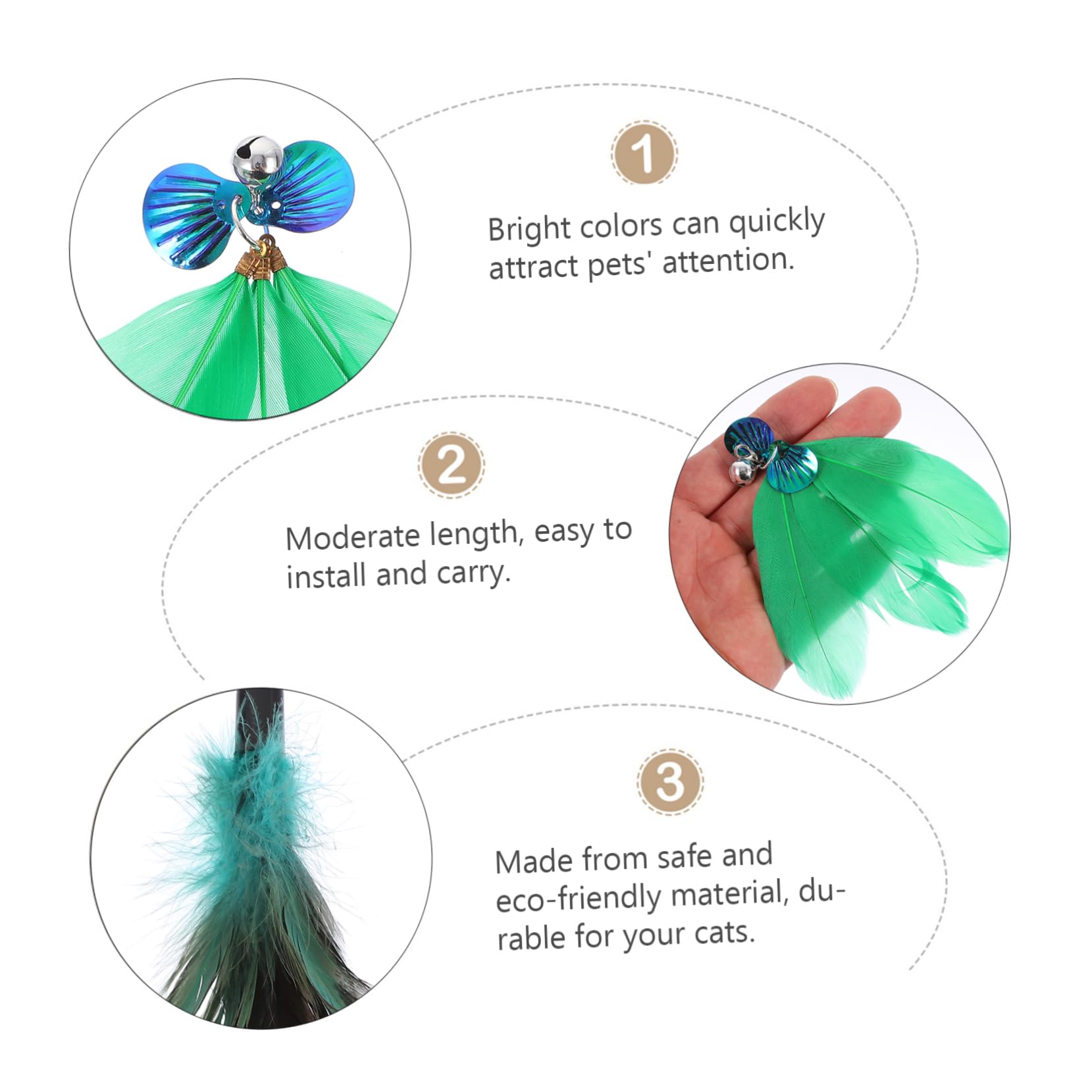 Kisangel 24pièces Jouets Interactifs pour Chat Canne Plumes Et Têtes Remplaçables Kit De Divertissement pour Chat