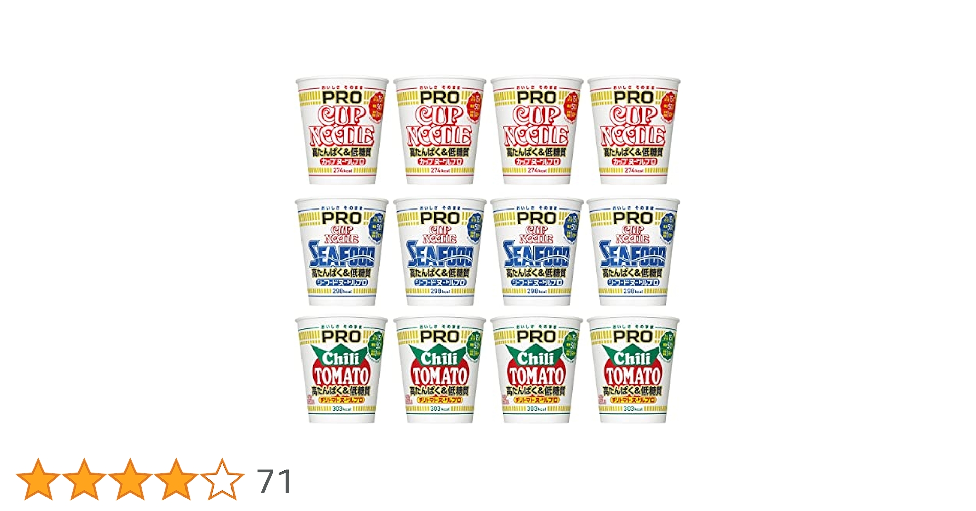 Amazon.co.jp: 日清 カップヌードルPRO 3種12食 高たんぱく&低糖