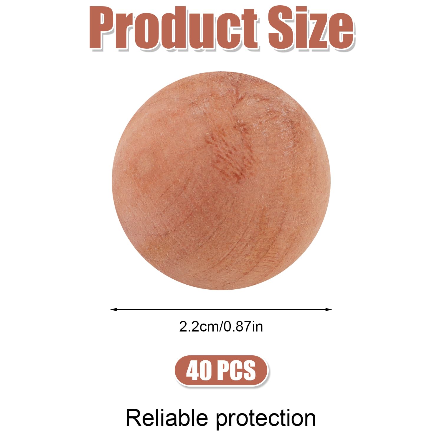 40pcs Cedar Balls for Clothes Storage, 0.87x0.87in Cedar Balls Wood Cedar Blocks Cedar Chips Redolent Cedar Rings for Clothes Storage Houses Drawers Closets Shoebox