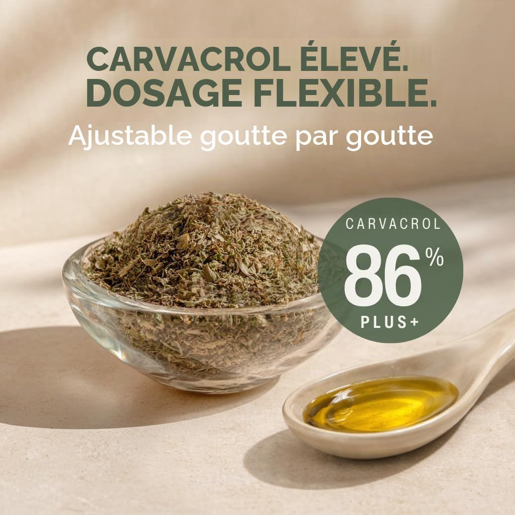 Huile d’Origan Sauvage en Gouttes – 86–90% Carvacrol – Huile d’Origan Liquide Bio – Origine Grecque – 30 ml
