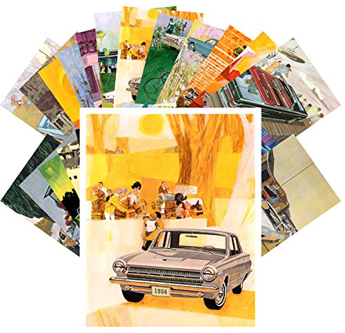 PIXILUV 24pcs Classic Car Postcards