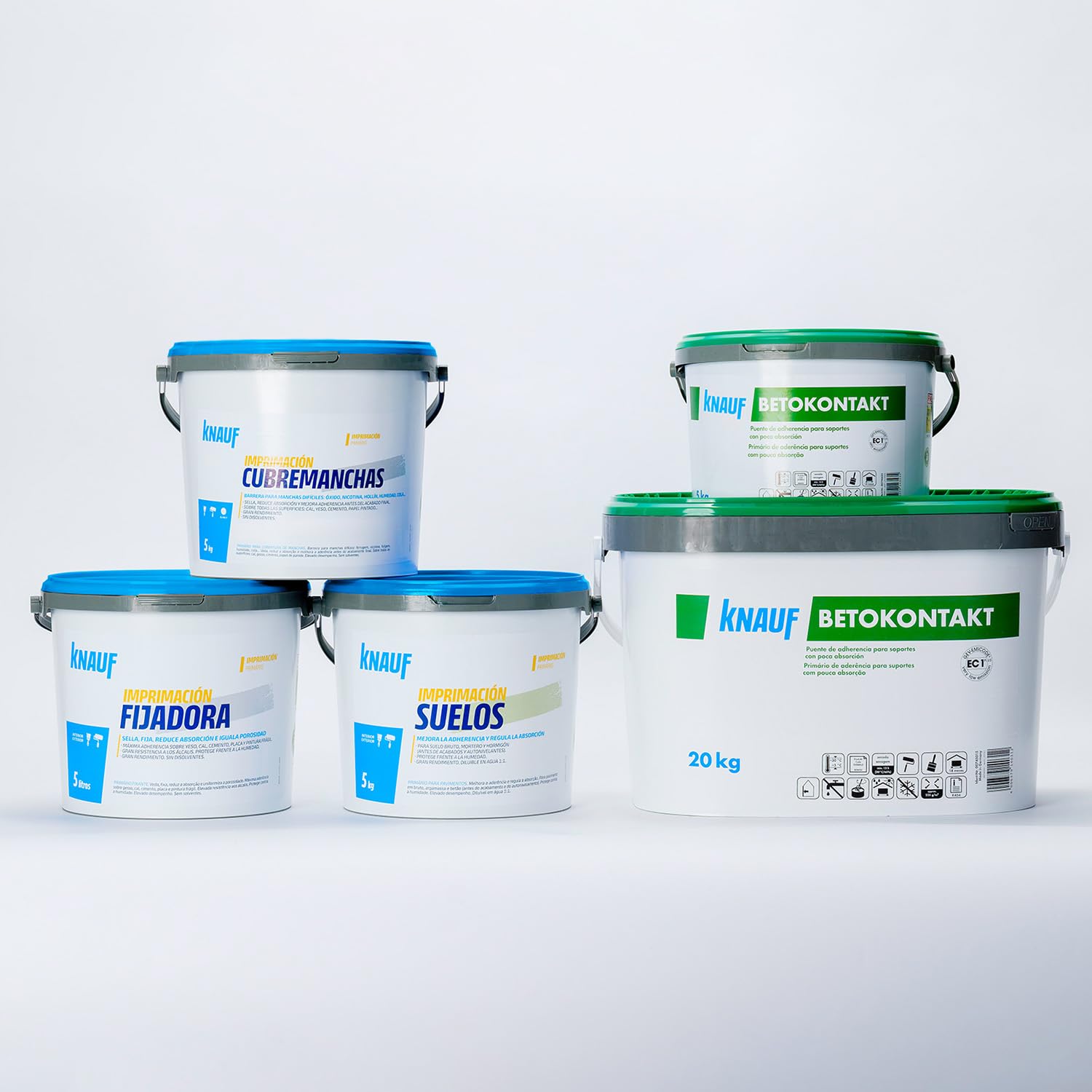 KNAUF - Imprimación Cubremanchas 5 kg Color Blanco - Para Cubrir Manchas Amarillentas y Difíciles - Sella, Reduce Absorción y Mejora Adherencia - Para Antes del Acabado Final - Gran Rendimiento