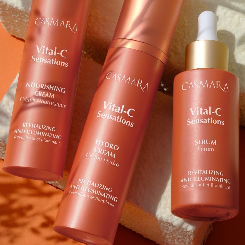 CASMARA Vital C Sensations - Set di siero e crema viso nutriente, illuminante, anti-età, per pelle secca, con vitamine C A E e olio di argan