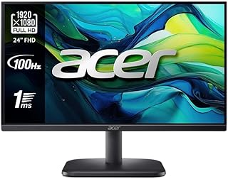 acer EK241Y G Monitor de 23,8 polegadas (ecrã de 60 cm), Full HD, IPS, 120 Hz HDMI, 75 Hz VGA, 4 ms (GTG), HDMI 1,4, VGA, AdaptiveSync