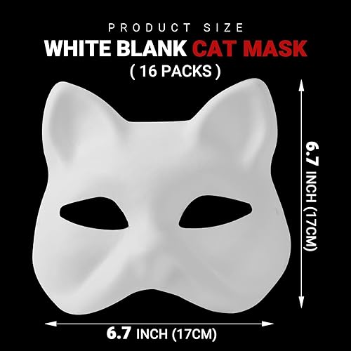 Miniatura 7 de CALPALMY Arcilla AirDry de 10.58 oz de arcilla blanca moldeable con 16 paquetes de máscara blanca para gatos en blanco, para fiestas, cosplay,
