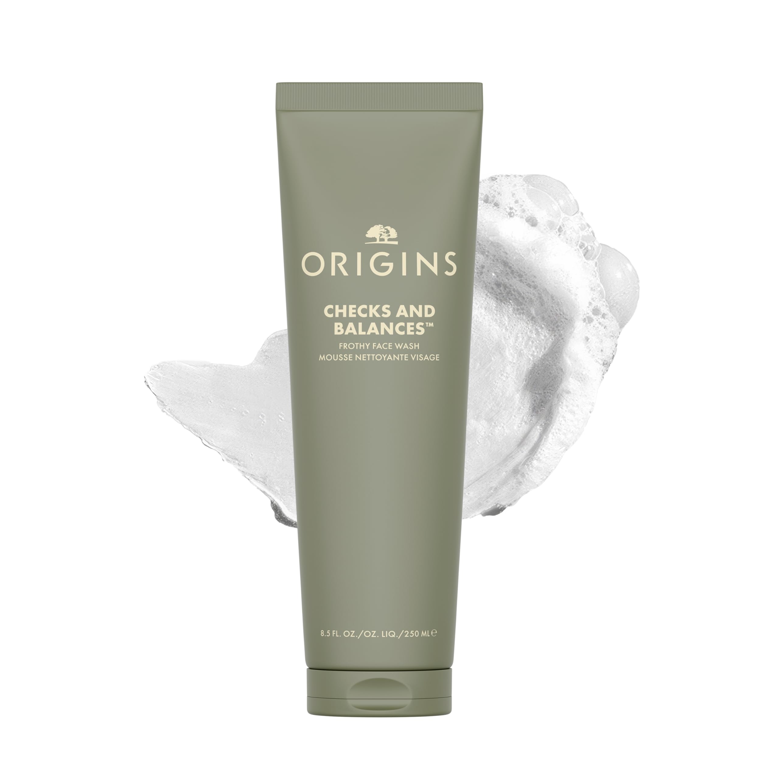 Origins Checks and Balances Frothy Face Wash | Gentle Face Cleanser for All Skin Types | With Mint, 250 ml