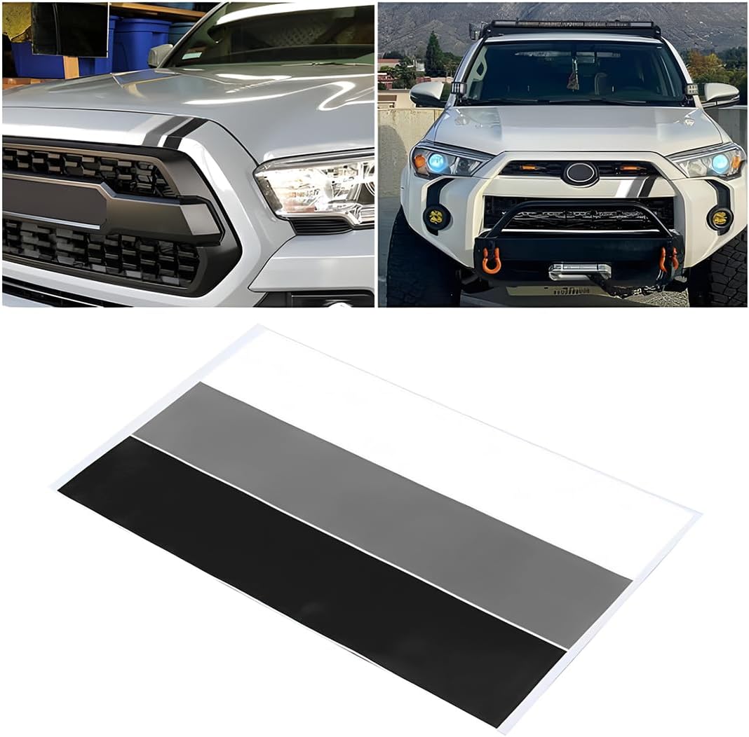 zipelo Classic Retro Style Tri-Color Stripe Decal, Car Exterior or Interior Decoration for Grille Fender Hood Side Skirt Bumper Dashboard Side Mirror, Accessories for 4Runner Rav4 and More (Black)