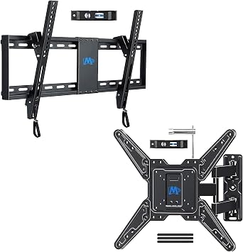 Mounting Dream MD2268-LK Tilt TV Wall Mount for 37-75 Inch TVs, Tilt TV Mount and MD2413-MX Full Motion TV Wall Mount for Most 26-55 Inch TVs