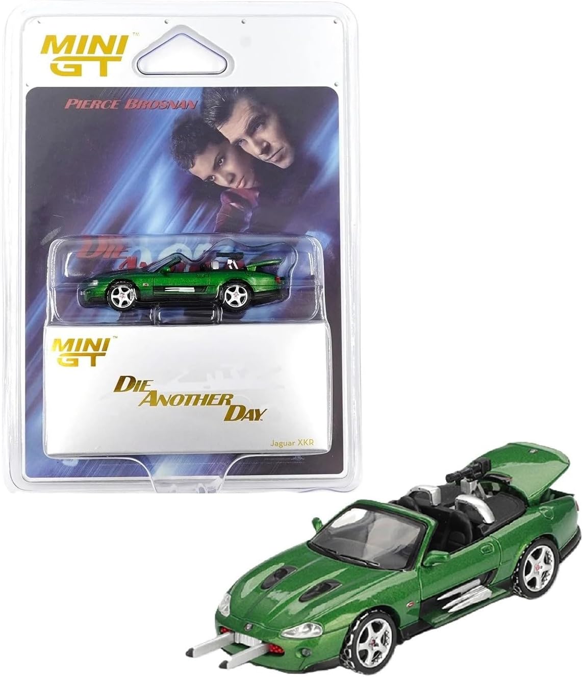Diecast Model Car Compatible with Mini GT 1:64 Jaguar XKR James Bond “Die Another Day” English Packaging Limited Edition MGT00908E
