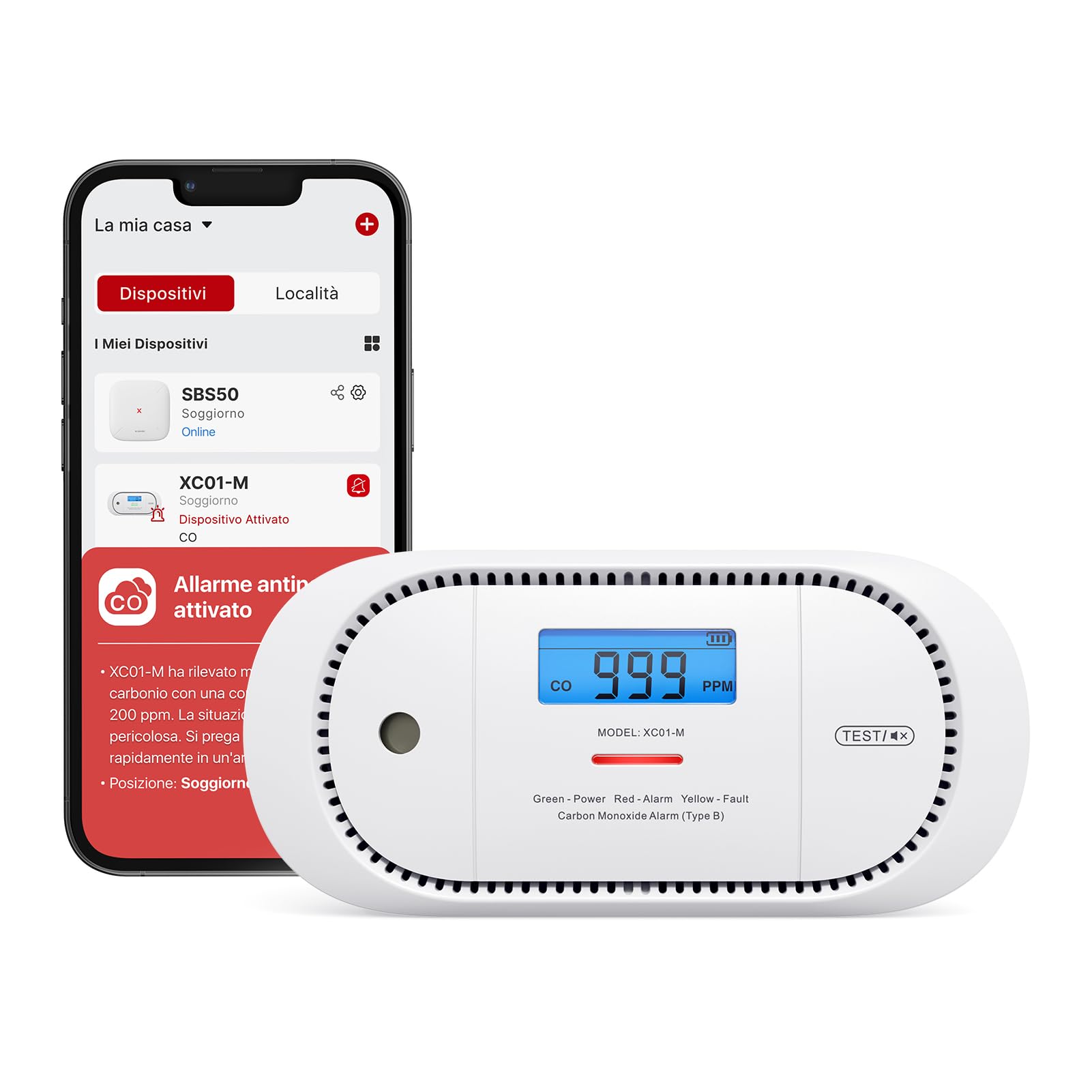 X-Sense Il rilevatore di monossido di carbonio funziona con la stazione base SBS50, dispone di un display digitale LCD, una batteria sostituibile, rilevatore di CO con memoria di picco, confezione da
