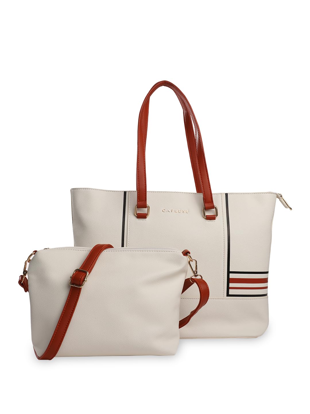 Caprese RIGA SOLID WHITE FAUX LEATHER LARGE TOTE HANDBAG (B0CYQCV85K) Amazon Price History, Amazon Price Tracker