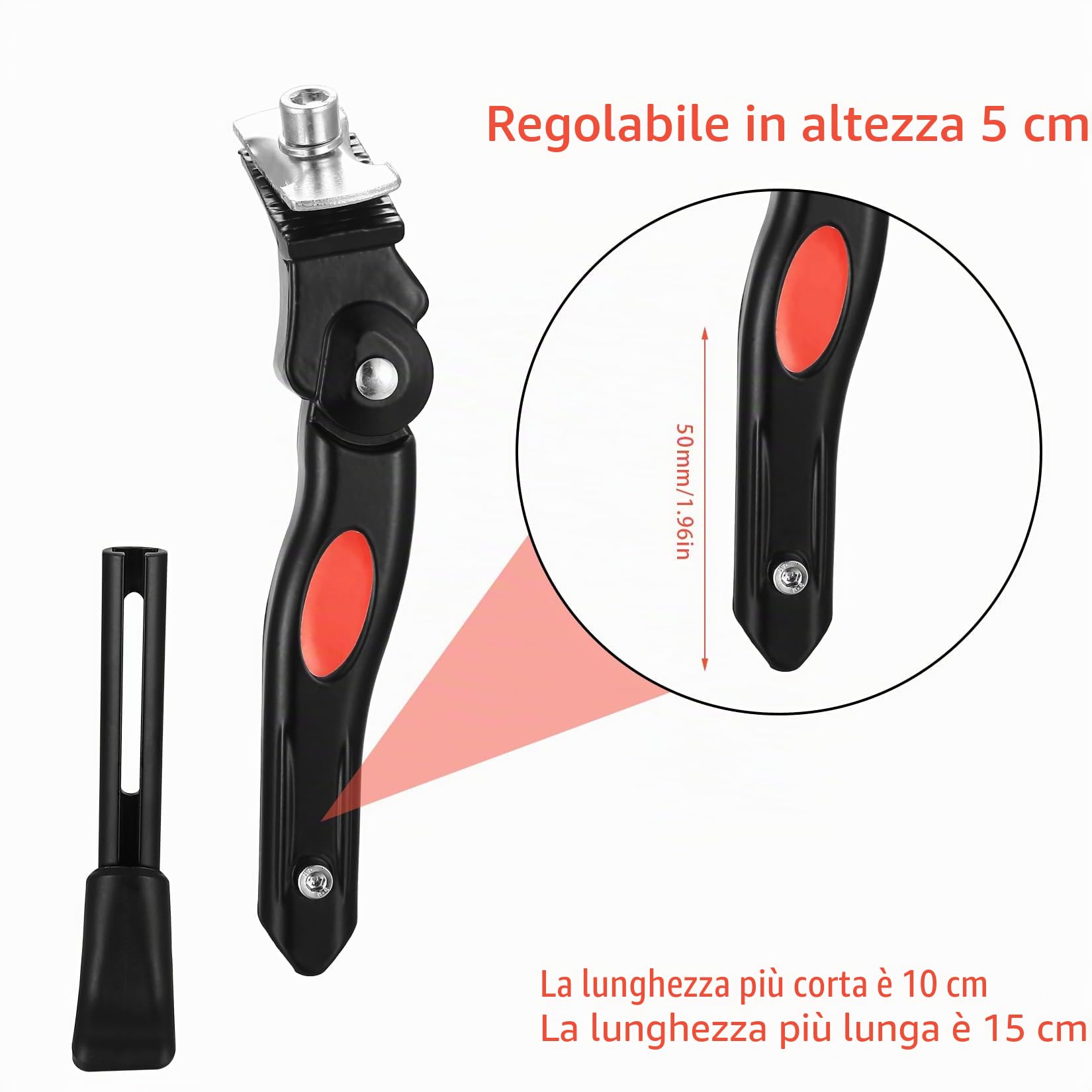 Cavalletto per bicicletta per 20 pollici, 24 pollici, 26 pollici, cavalletto universale per bicicletta, cavalletto laterale per bicicletta regolabile, cavalletto per bicicletta regolabile in altezza