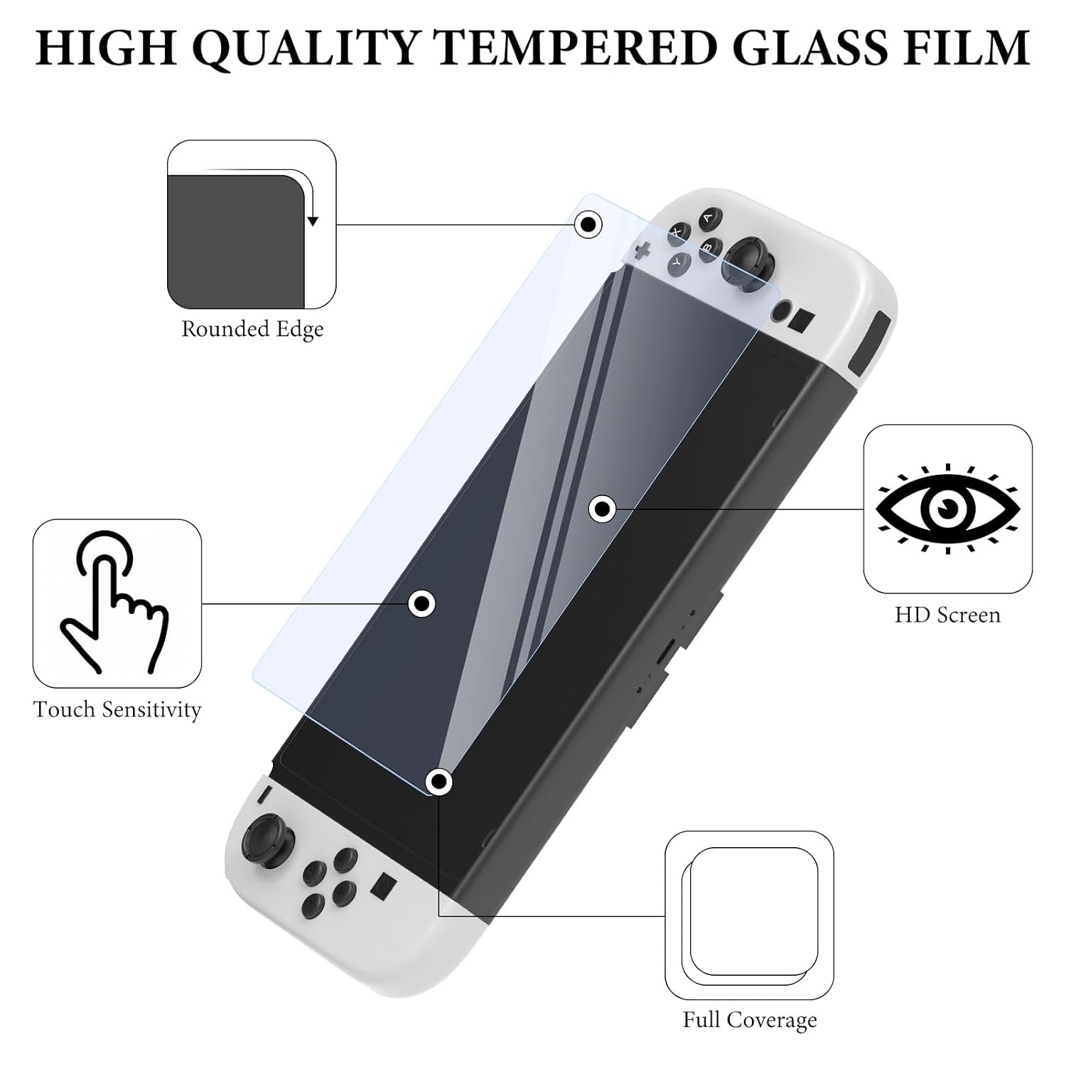 Geekria Tempered Glass Screen Protector Compatible with Nintendo Switch 2, HD Clear Protective Film, 0.33mm Thickness, Bubble Free, 9H Hardness, Anti-Scratch, Anti-Fingerprint (2PCS) - Image 4