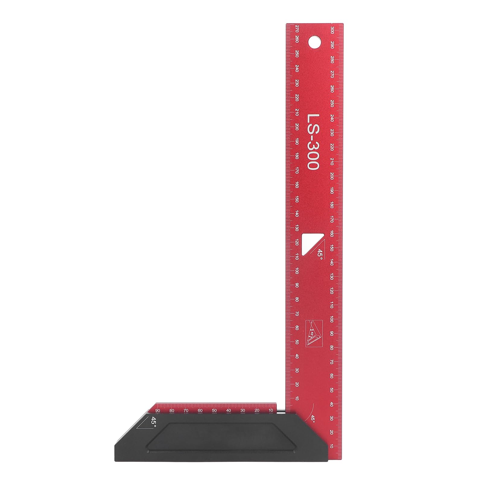 Regla de trazado para carpintería, regla para carpintería en forma de L, regla de trazado de aleación de aluminio con llave hexagonal, regla de medición doble de 45 ° para