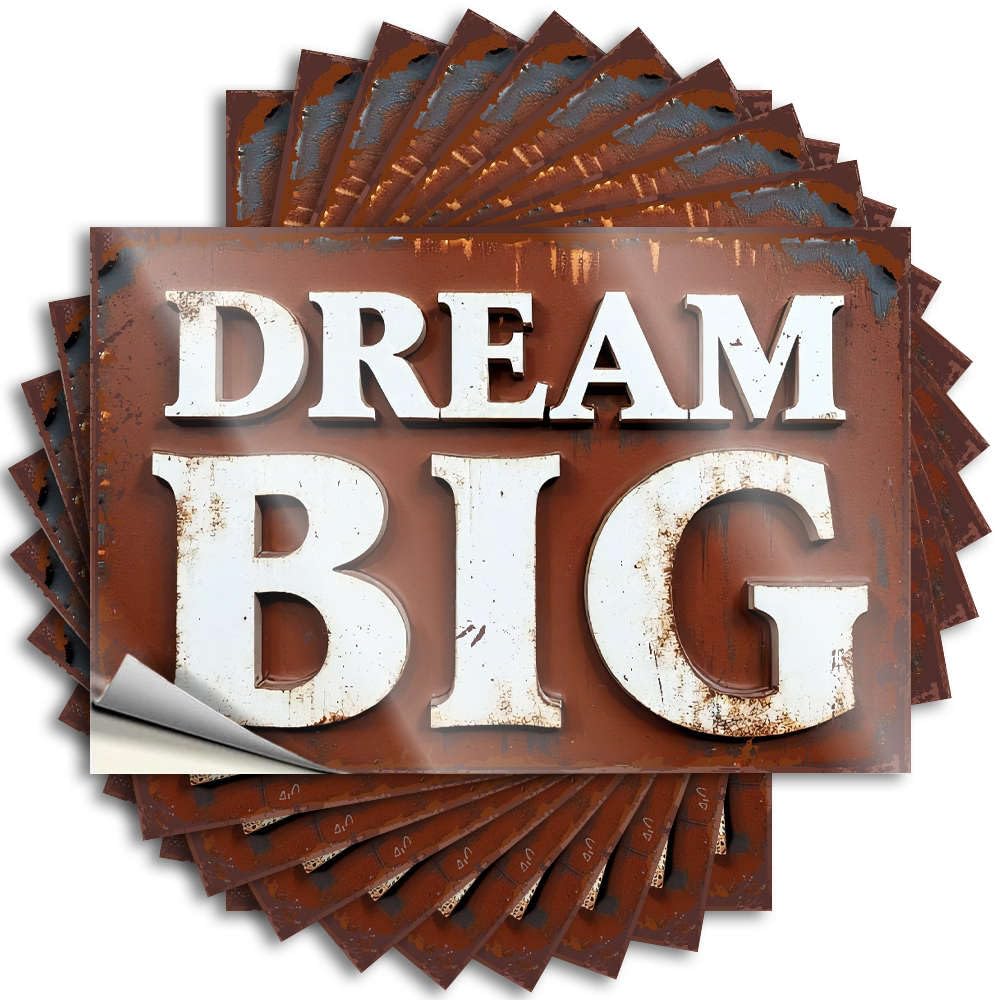 Saying Bedroom Decor for Men Easy Apply | Dream Big and Achieve Your Goals. Encouraging Bottle Peel and Stick(6X9CM)