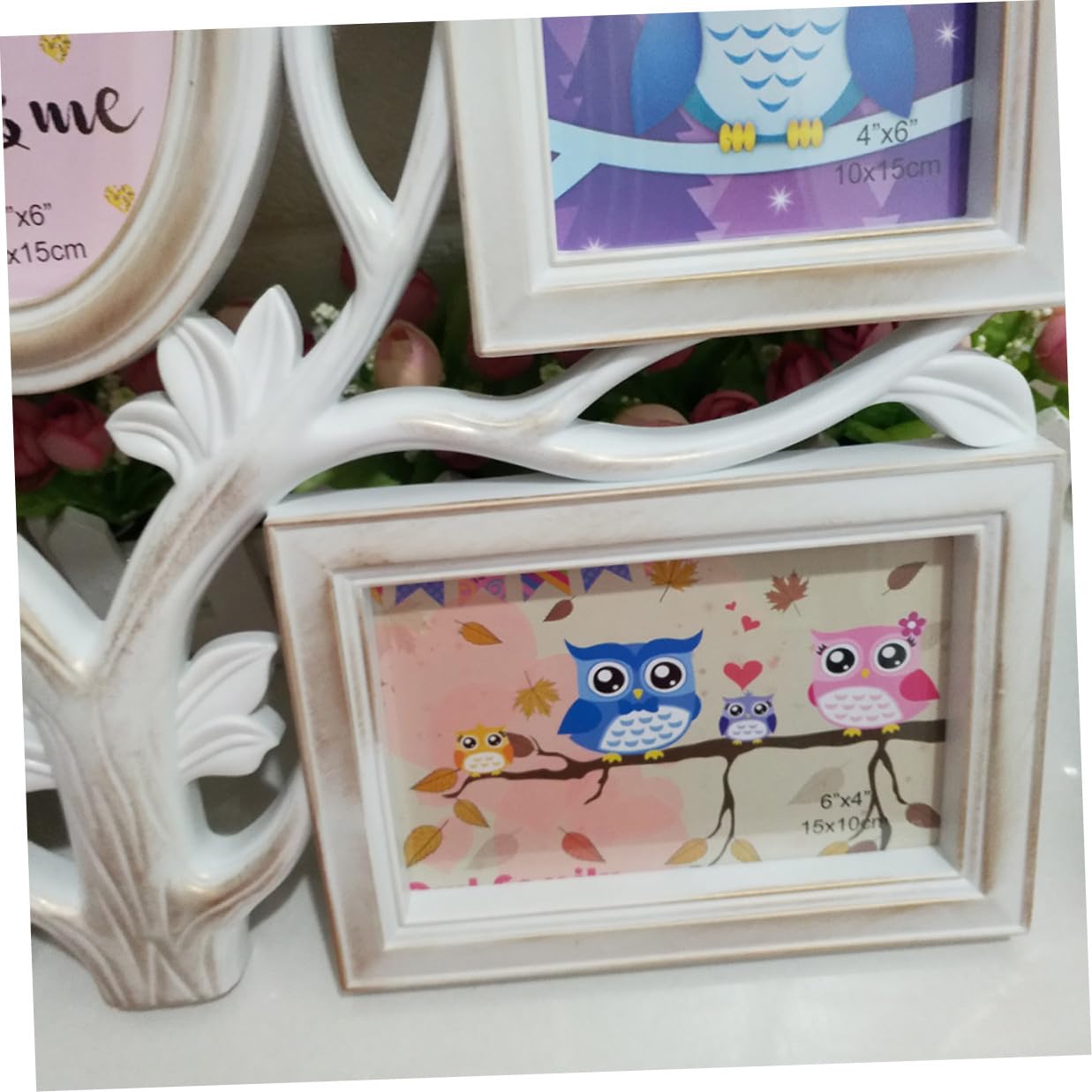 Housoutil Portafoto Cornice da in Pvc Bianco a Forma di per Collage e Organizzazione per Casa e Ufficio