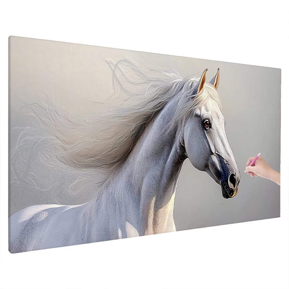 Diamentowe malowanie koń, 5D kryształowe diamenty sztuka zwierzęta, malowanie diamentowe duży rozmiar 250 x 100 cm, DIY diamentowe malowanie na Boże Narodzenie dekoracja ścienna, pomysły na prezent