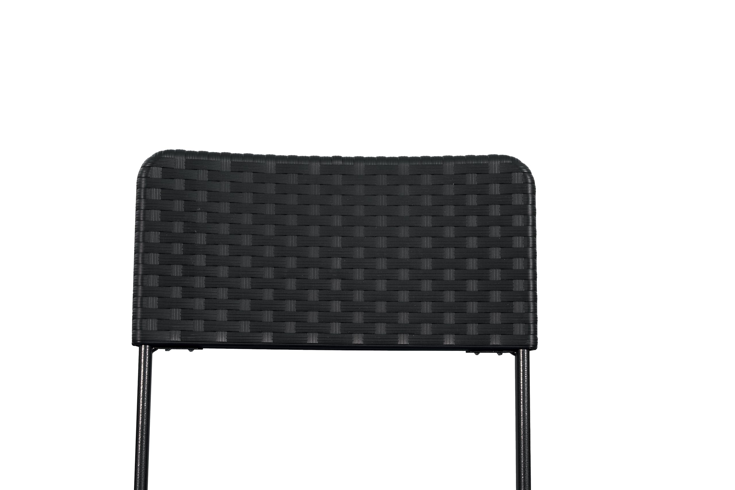 METRO Professional Sedia pieghevole da esterno, acciaio/polietilene, aspetto rattan, resistente alle intemperie, nera