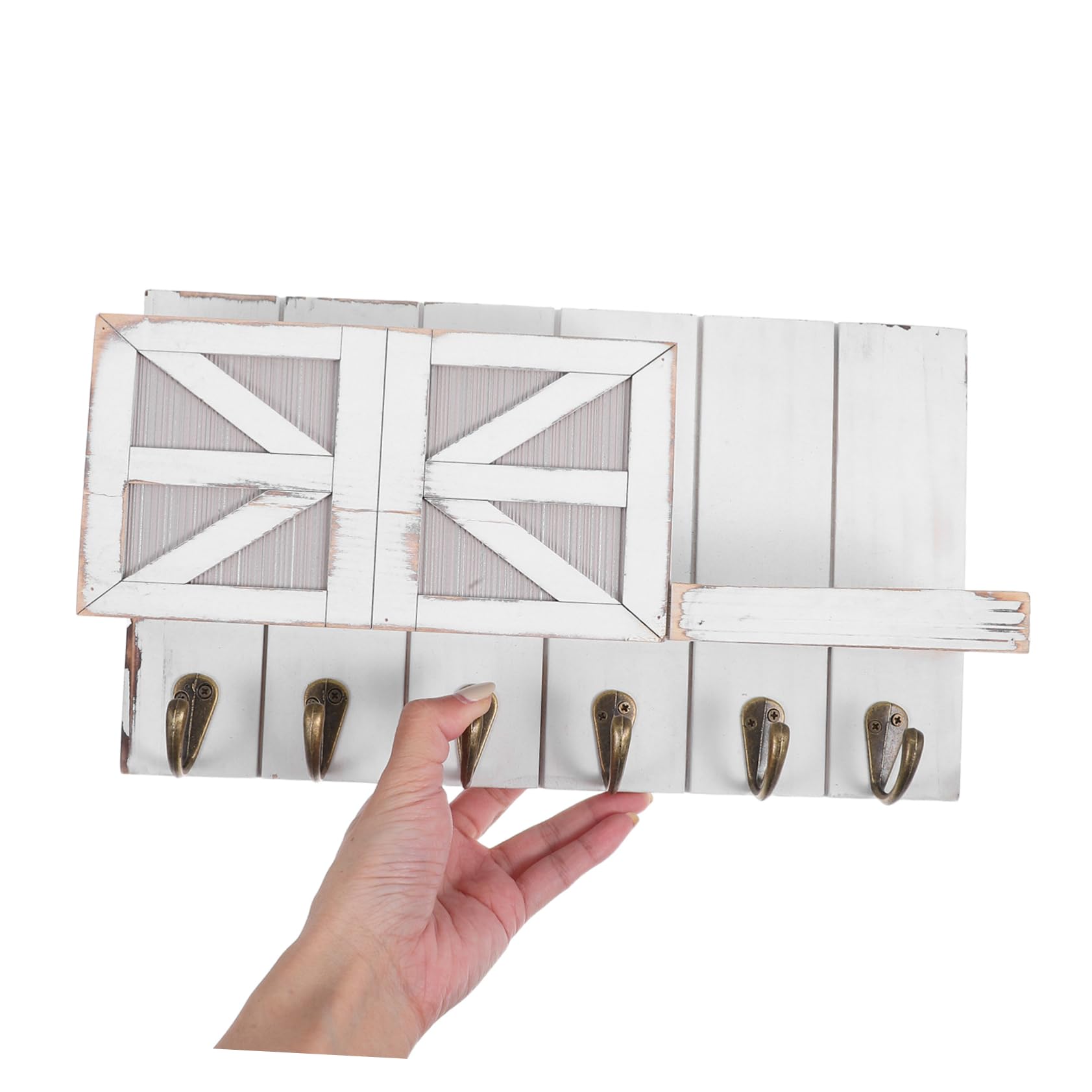 TOPBATHY Mensole da Parete in Legno e Ferro con Design Europeo Elegante, Portaoggetti e Portachiavi per Ingresso o Soggiorno