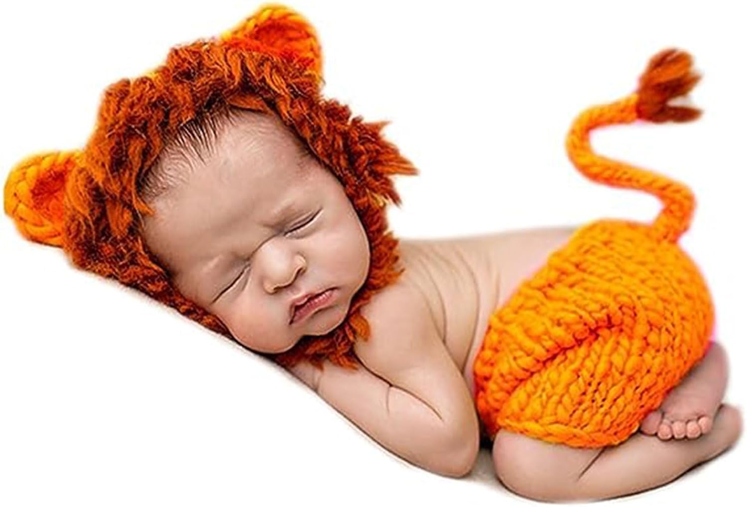 AIXIANG Baby Newborn Photography Prop Baby Handmade Crochet Knitted Costume Christmas Lion Cap and Pants Set Baby Photo Props