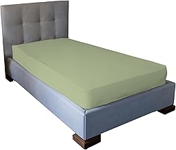JENNY SESAL Fitted Sheet – Solid Colour – Made in Italy – Double, Single and King – Wide Choice of Colours and Sizes (Sage Green, Single)