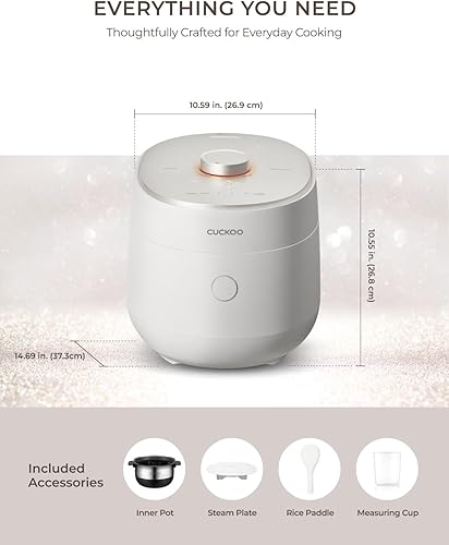 Miniatura 9 de CUCKOO Twin Pressure Rice Cooker 6-Cup Uncooked / 12-Cup Cooked with Induction Heating Technology, Silent Pressure System, Open Cooking Mode,