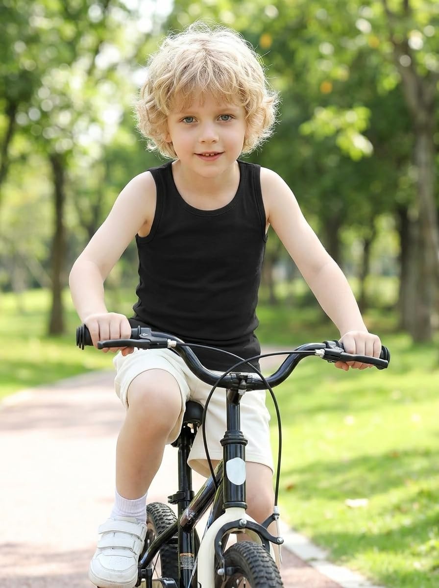 6 Pack Boys Tank Tops Cotton Sleeveless Undershirts Soft Summer Tanks Sizes 2-3T to 11-13 Years