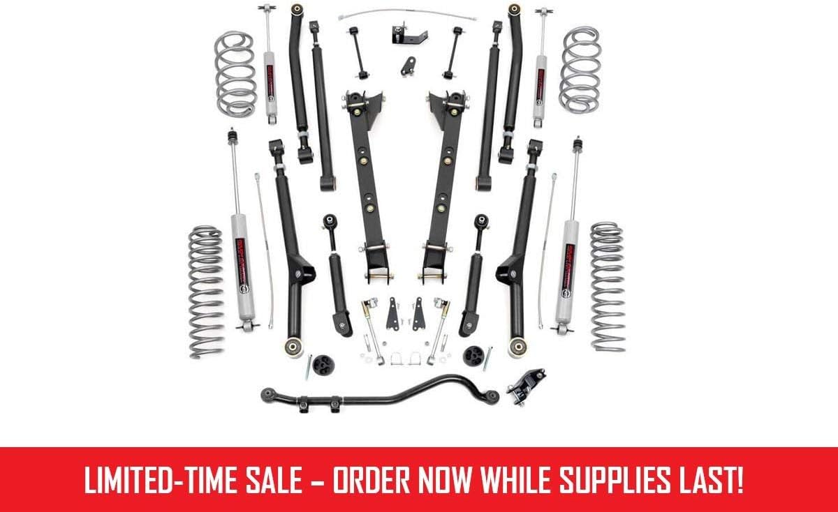 Rough Country 62922-2.5-inch X-Series Long Arm Suspension Lift System w/ N3 Shocks for Jeep: 97-06 Wrangler TJ 4WD