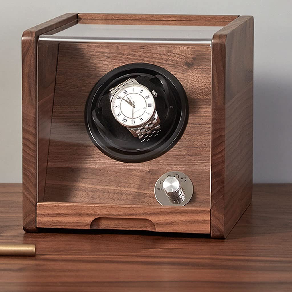 Estuche Relojes Caja De Almacenamiento Coctelera Reloj con Cubierta Transparente, Joyero Madera, Simple Retro Organizador(2 epitope)