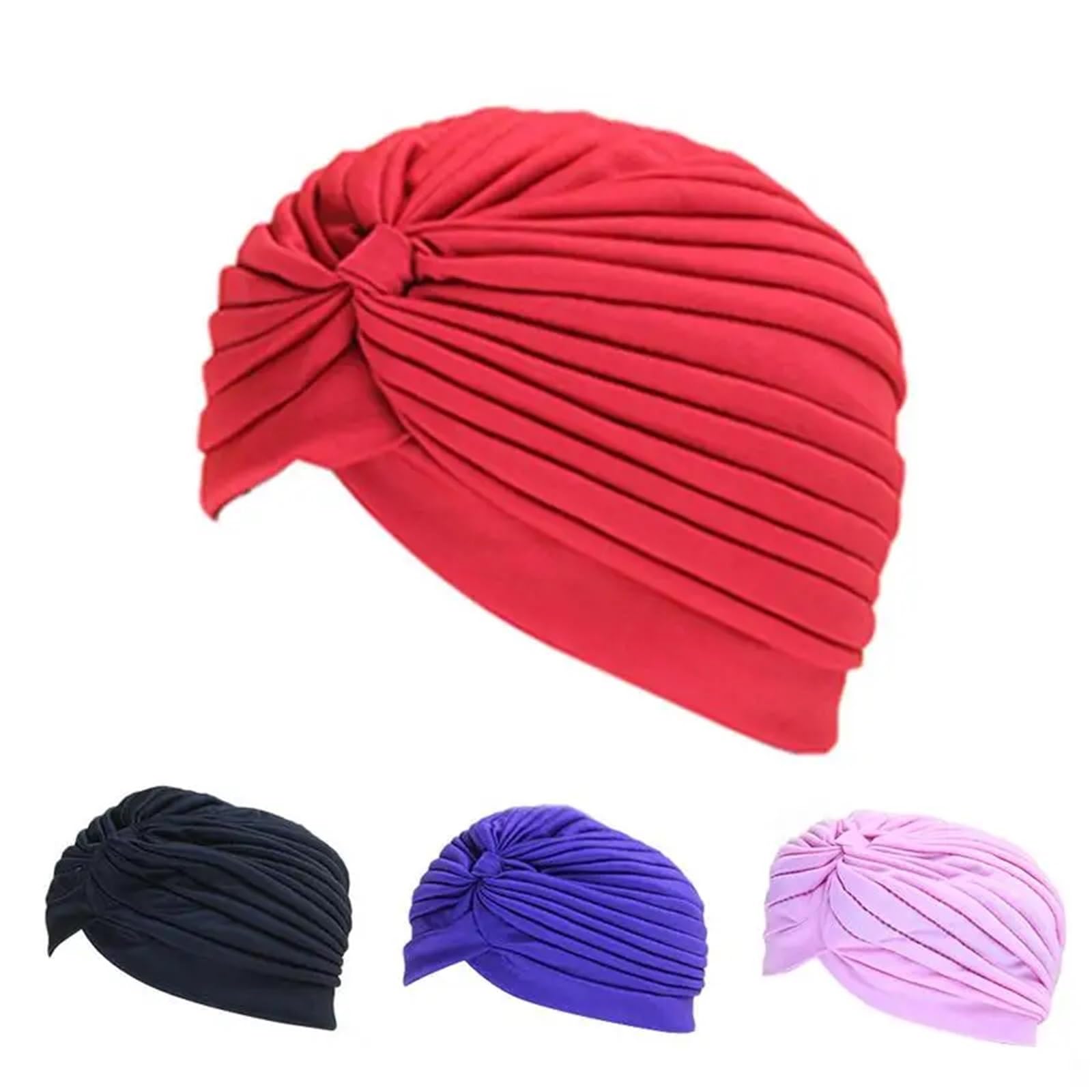 2 Stück Badekappe, atmungsaktiv, Badekappe, elastisch, Nylon, Turban, Pool, Badehüte, elastisch