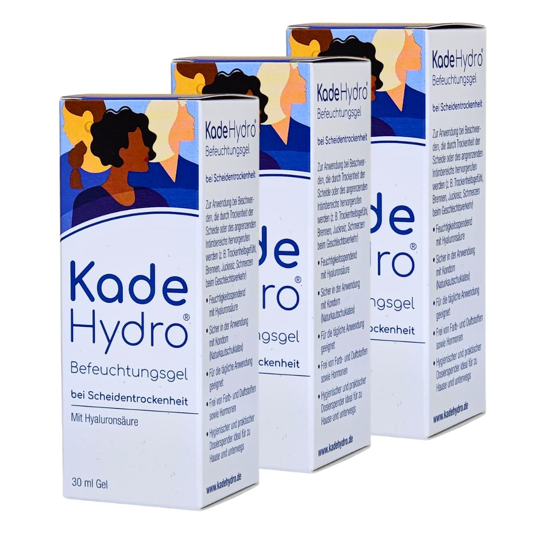 KadeHydro Befeuchtungsgel mit Hyaluronsäure 3x 30 ml I Zur Pflege der Intimzone bei Scheidentrockenheit I Hormonfrei I Spar-Set plus Pharma Perle give-away