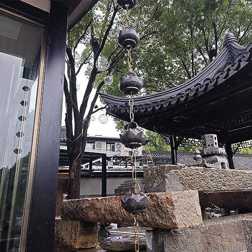 Chaîne de pluie pour gouttière de jardin terrasse avec cloches en aluminium