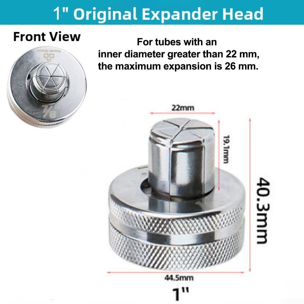 Pneumatisches, hydraulisches Rohr-Expander-Werkzeug mit drehbarem Schnellverbindungskopf, teilbares Bohrfutter für Kupferrohreinschlagung für HVAC-Kühlung und Klimaanlage (2,5 cm)