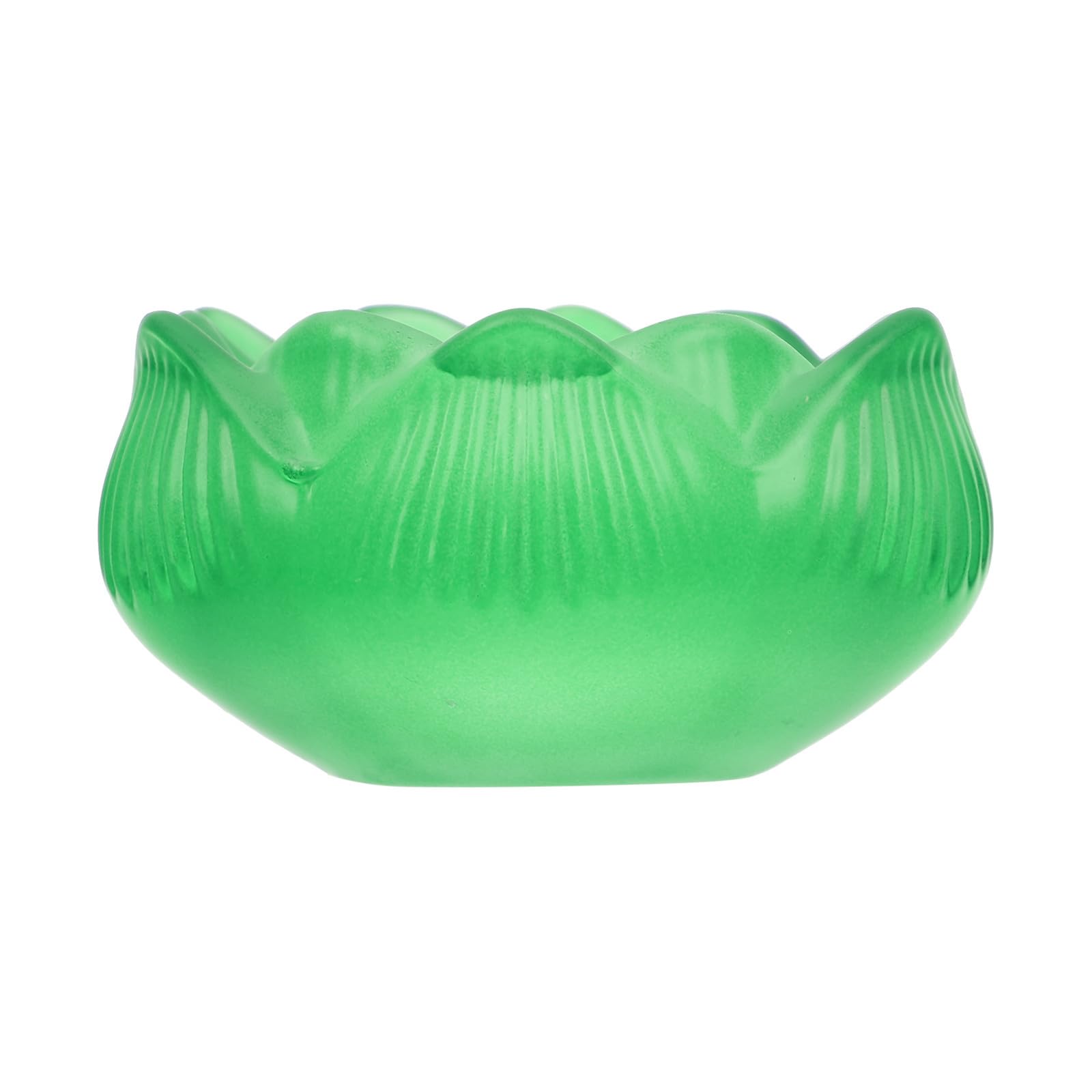 Portacandele in Vetro Artigianale a Forma di Loto Colorato Piccolo Portacandele Delicato per Decorazione Casa Festa e Consacrazione da Tavolo in Vetro Verde