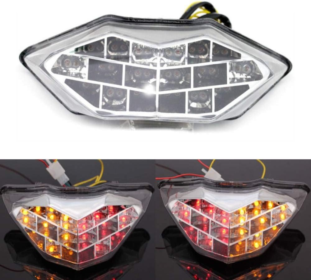 MZS Motorcycle Tail Light, LED Integrated Turn Signal Blinker Clear Compatible with EX 300 EX300 2013-2017