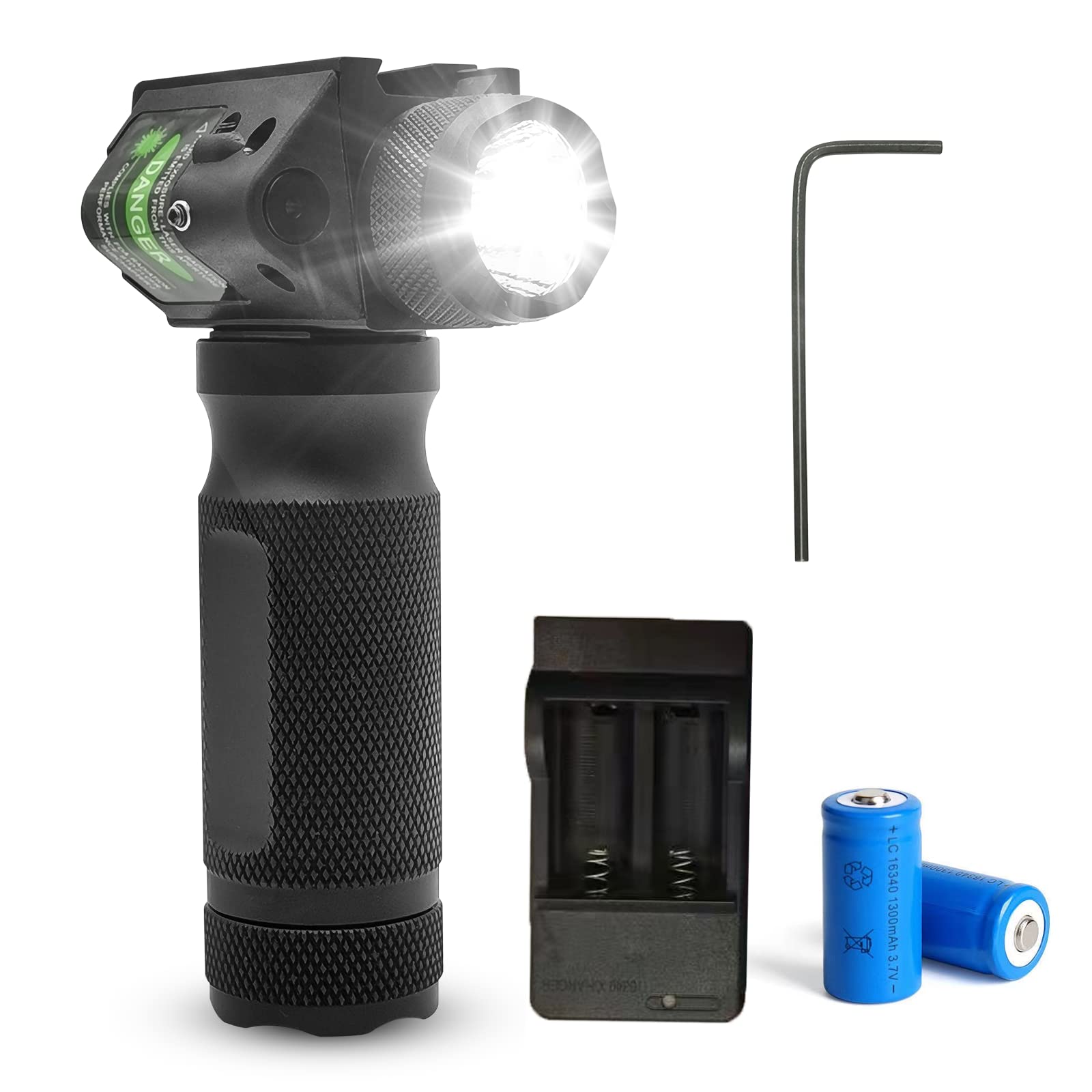 Handle Flashlight Super Lighting 2022 New Flashlight with Charger and 2 Rechargeable Batteries with 