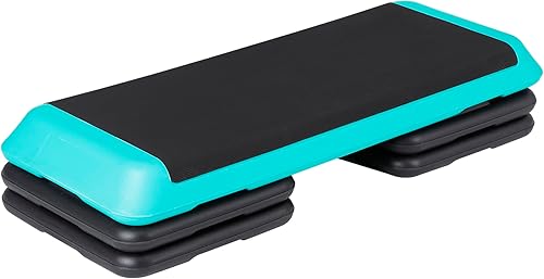 Miniatura 10 de ZenStyle 43" Adjustable Aerobic Stepper Bench with 4/6/8 Inch Risers, Non-Slip Surface for Cardio, Strength Training & Home Fitness Workout Gris /