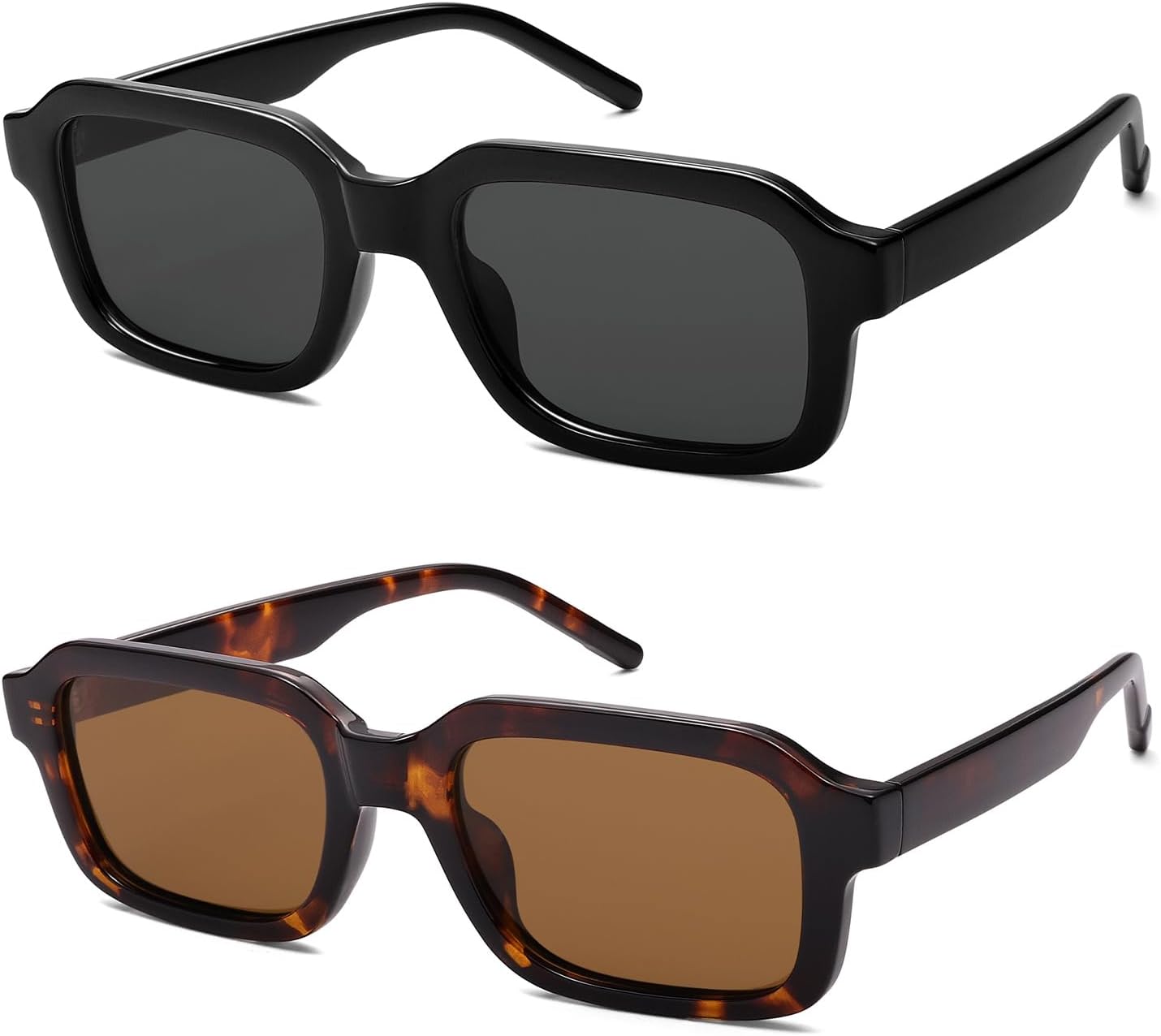 Polarized Trendy Retro Rectangle Sunglasses Womens Mens 90s Classic Vintage Sun Gla...