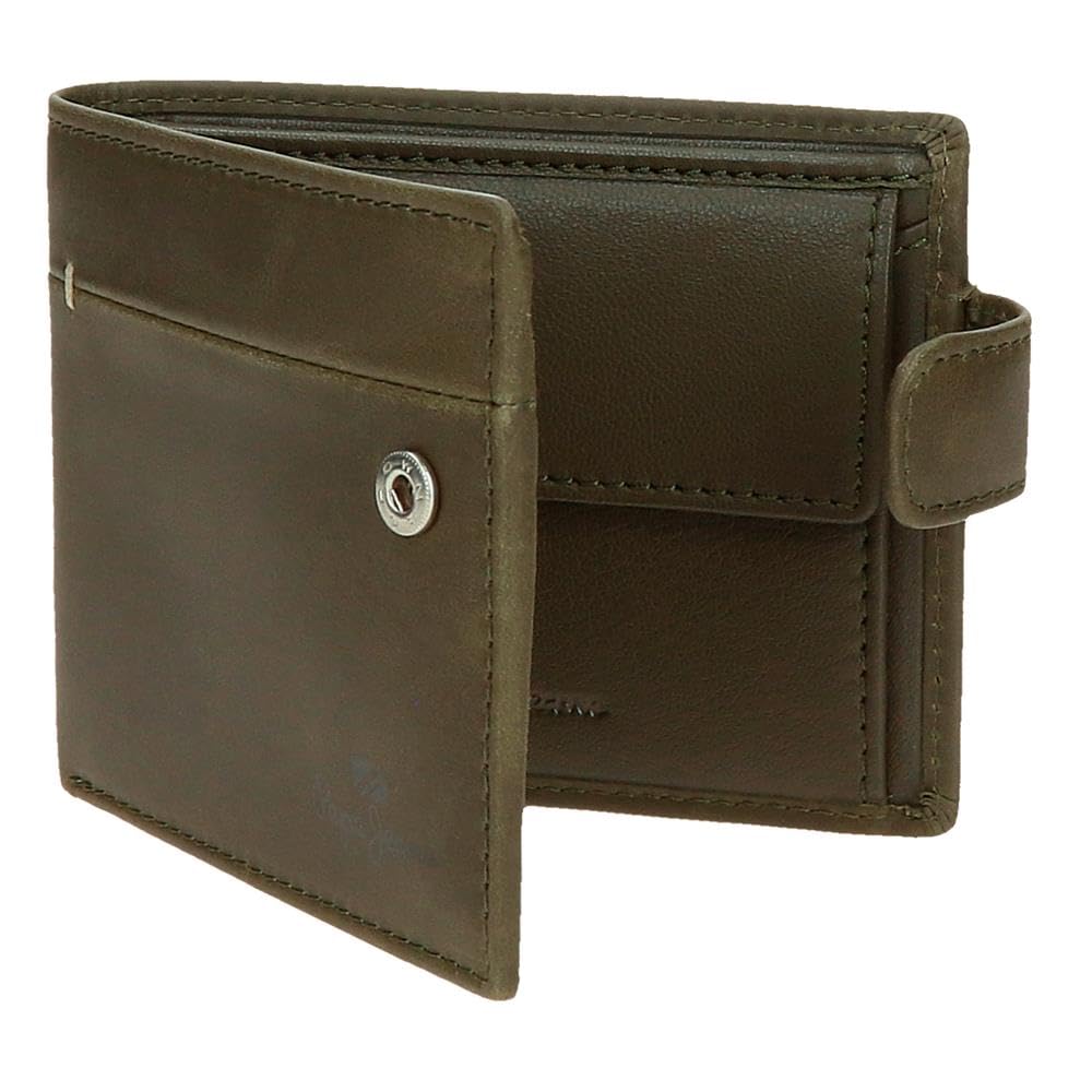 Pepe Jeans Staple Cartera Horizontal con Cierre de Click Verde 11x8,5x1 cms Piel by Joumma Bags