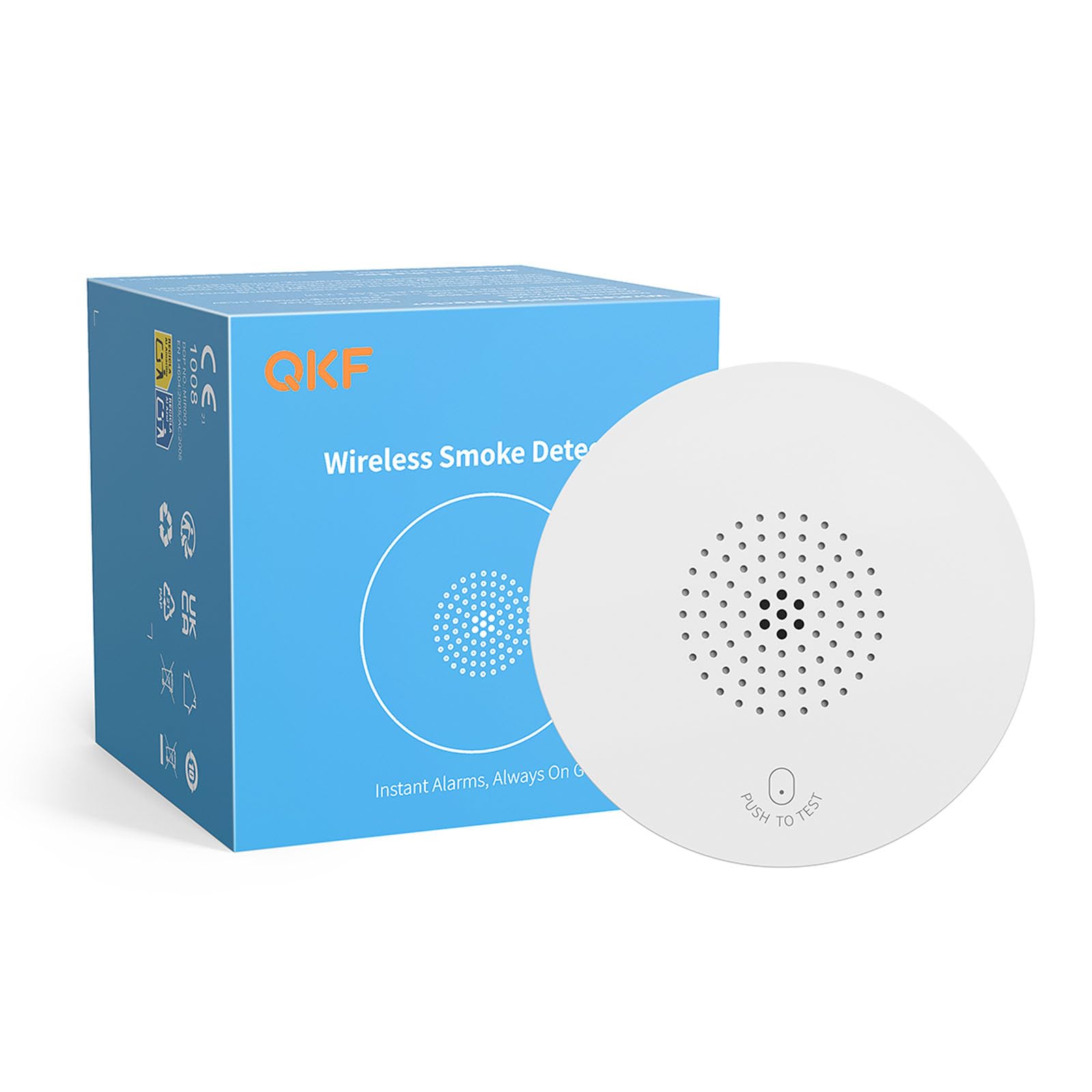 Alarma de humo inteligente con indicador LED y batería reemplazable