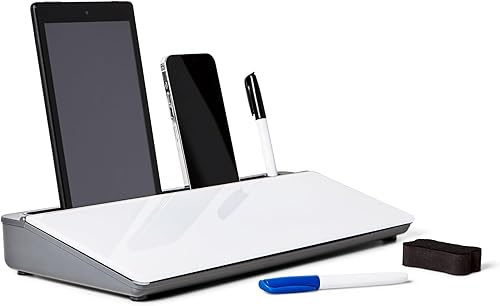 Miniatura 12 de Garood Pizarra blanca de escritorio con almacenamiento (rosa), pizarra blanca rosa, tablero de vidrio de escritorio, pizarra de borrado en seco,